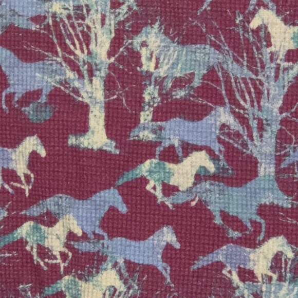 Sundance Purple Blue Horses Long Sleeve Thermal Woman's Top XL - Picture 2 of 5